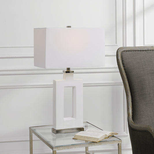 Uttermost Entry Modern White Table Lamp | Modishstore | Table Lamps