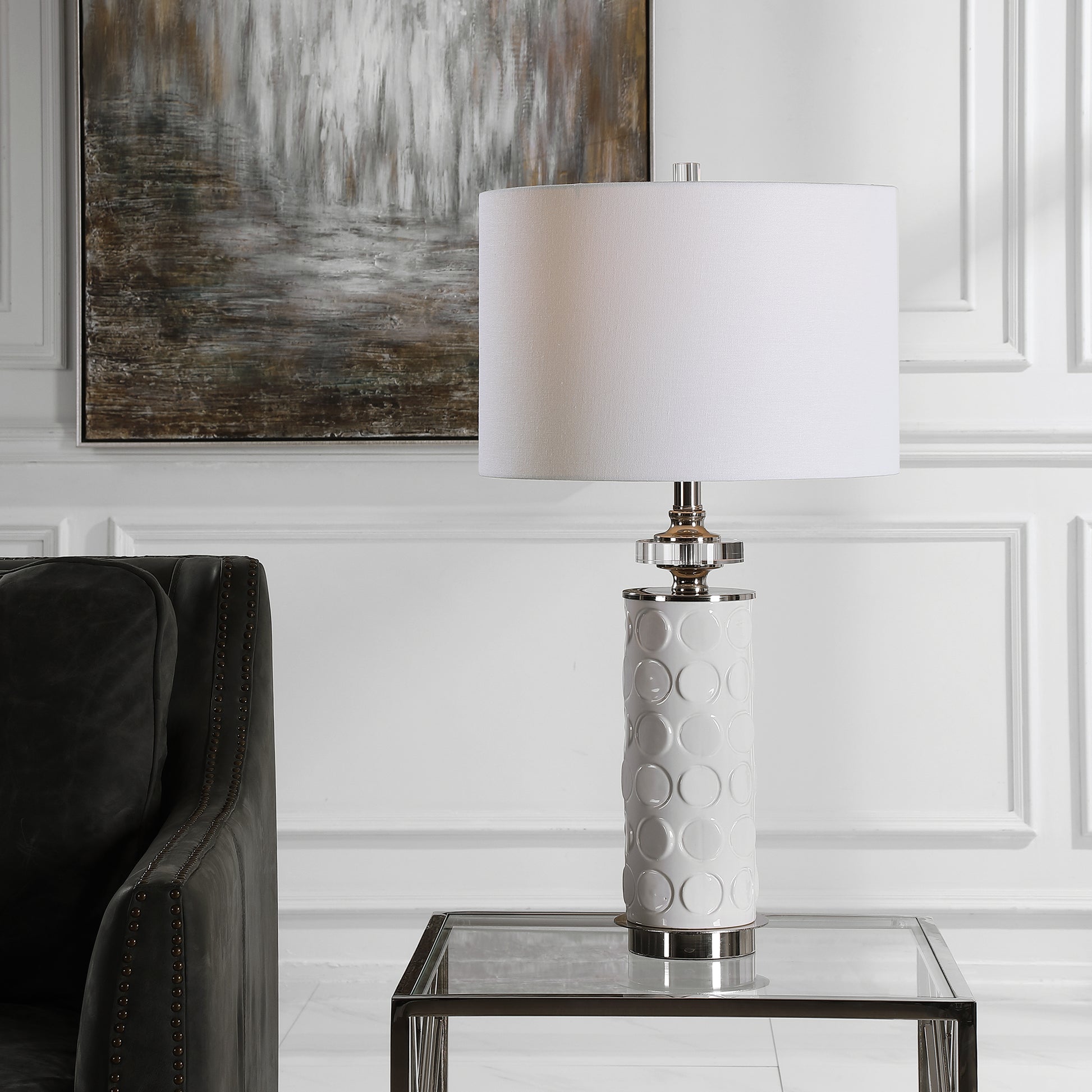 Uttermost Calia White Table Lamp | Modishstore | Table Lamps