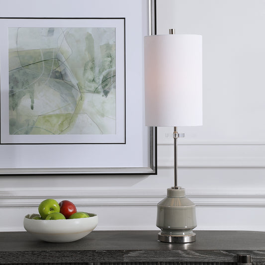 Uttermost Porter Warm Gray Buffet Lamp | Modishstore | Table Lamps