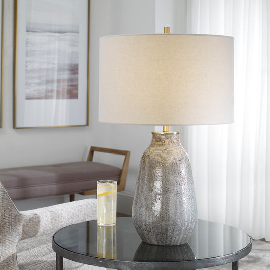 Uttermost Monacan Gray Textured Table Lamp | Modishstore | Table Lamps