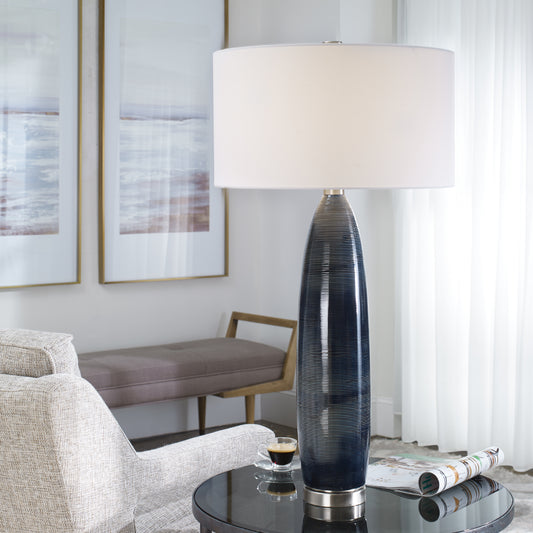 Uttermost Cullen Blue Gray Table Lamp | Modishstore | Table Lamps