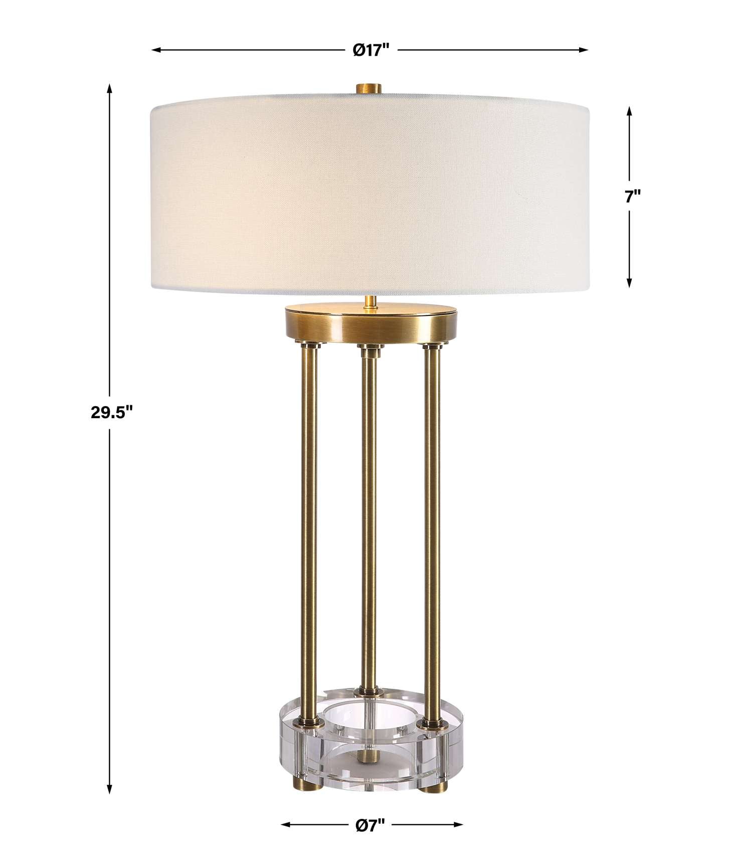 Uttermost Pantheon Brass Rod Table Lamp | Table Lamps | Modishstore - 3