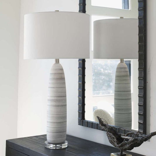 Uttermost Levadia Matte White Table Lamp | Table Lamps | Modishstore