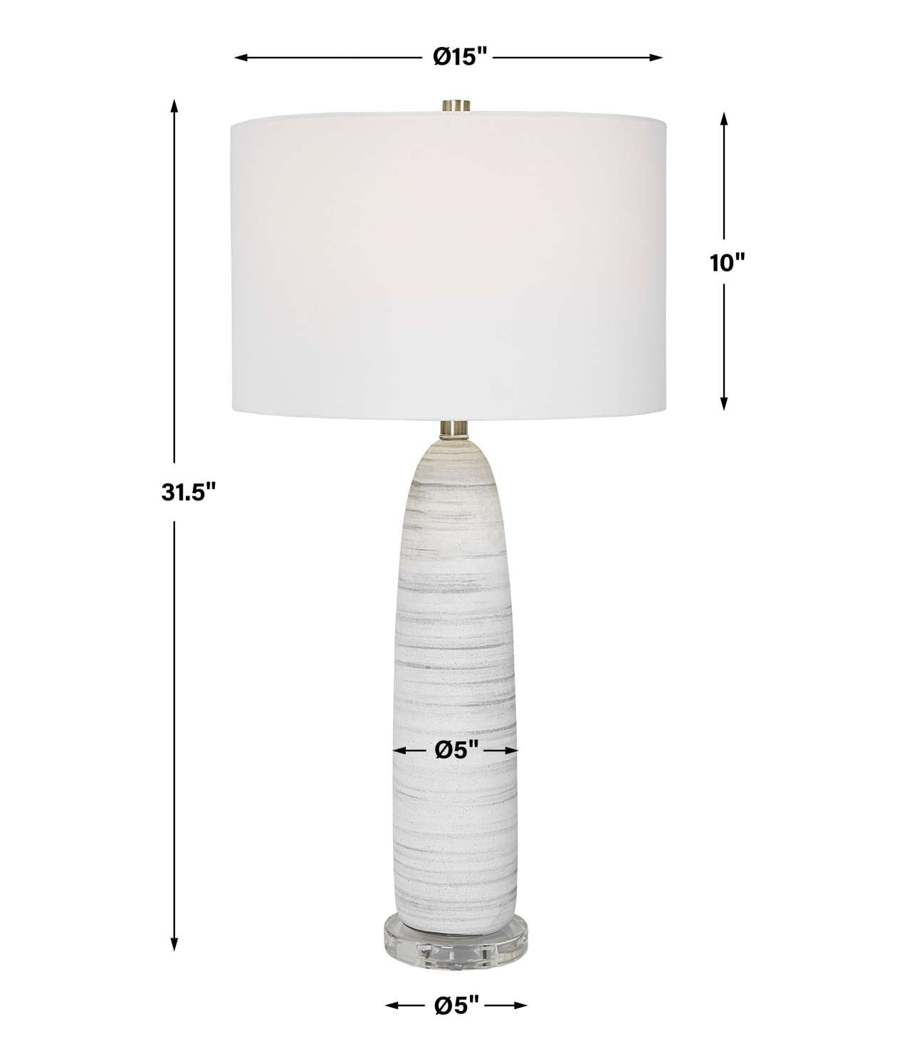 Uttermost Levadia Matte White Table Lamp | Table Lamps | Modishstore - 3