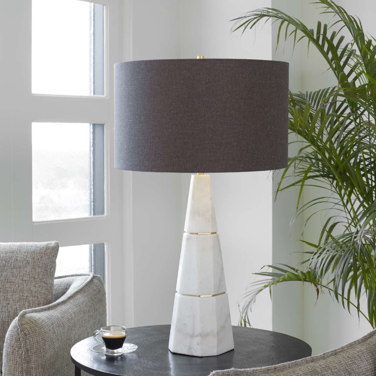 Uttermost Citadel White Marble Table Lamp | Table Lamps | Modishstore