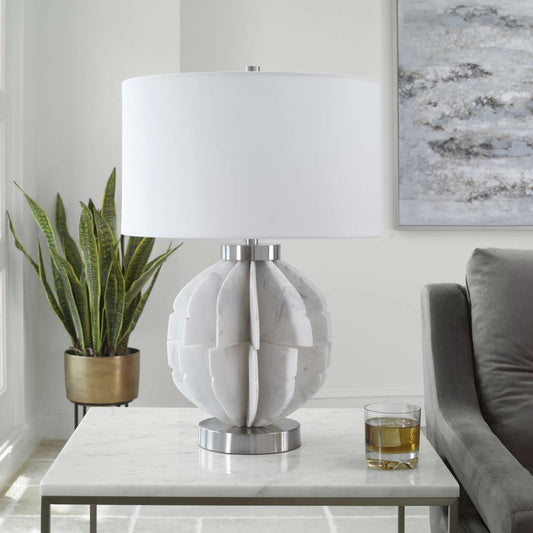 Uttermost Repetition White Marble Table Lamp | Table Lamps | Modishstore
