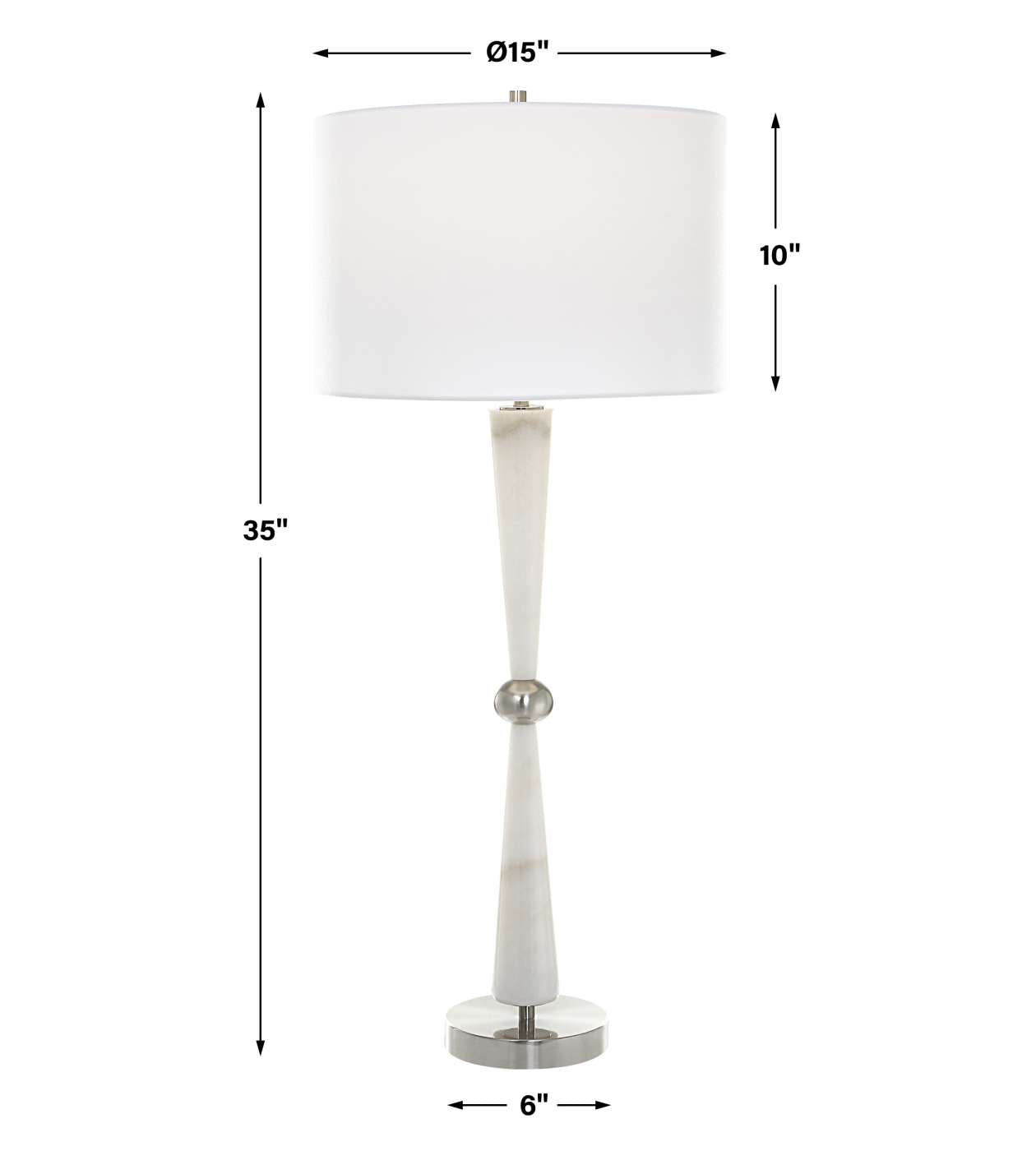 Uttermost Hourglass White Table Lamp | Table Lamps | Modishstore - 5