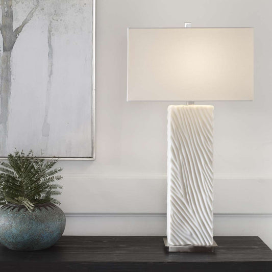 Uttermost Pillar White Marble Table Lamp | Table Lamps | Modishstore