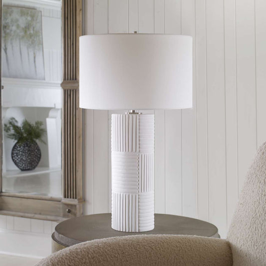 Uttermost Patchwork White Table Lamp | Table Lamps | Modishstore
