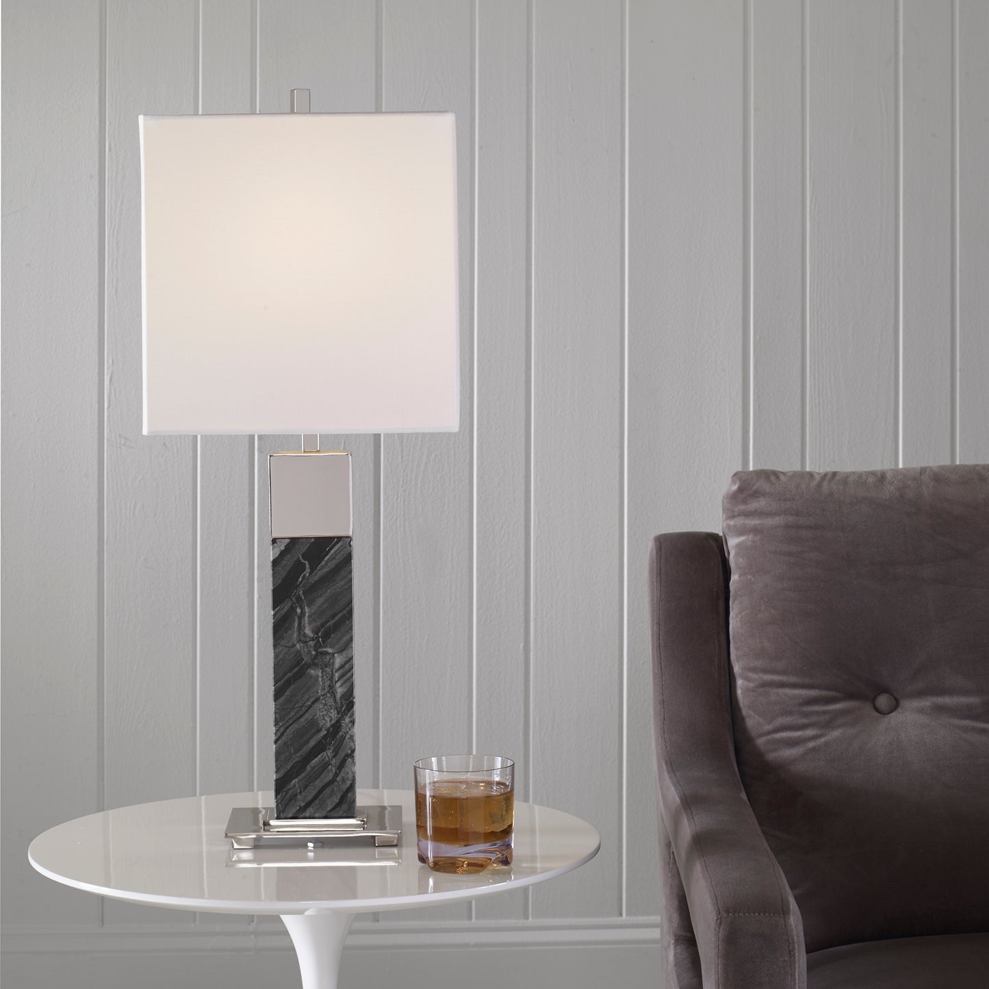 Uttermost Pilaster Black Marble Table Lamp | Table Lamps | Modishstore