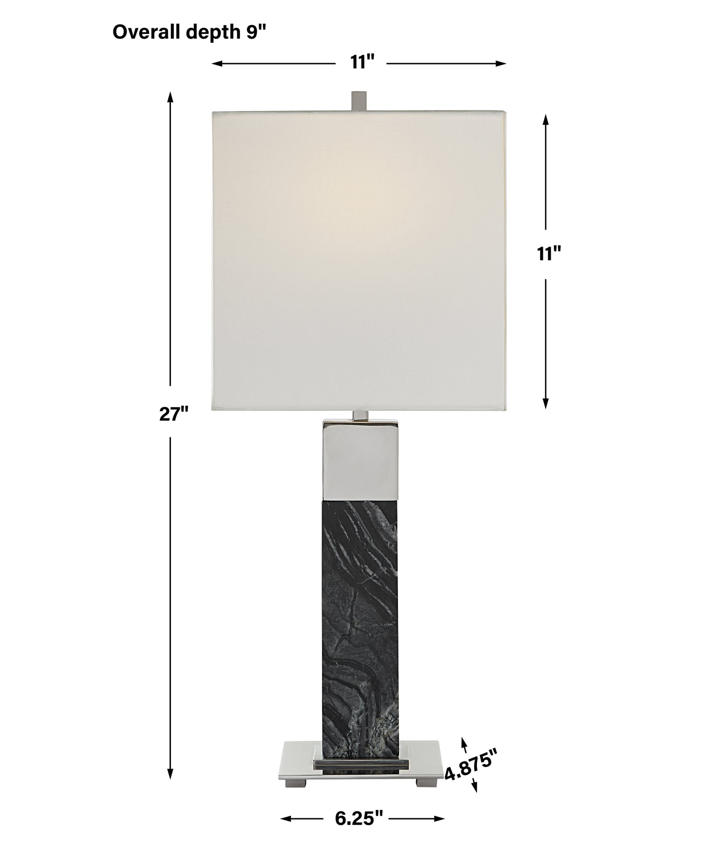 Uttermost Pilaster Black Marble Table Lamp | Table Lamps | Modishstore - 3