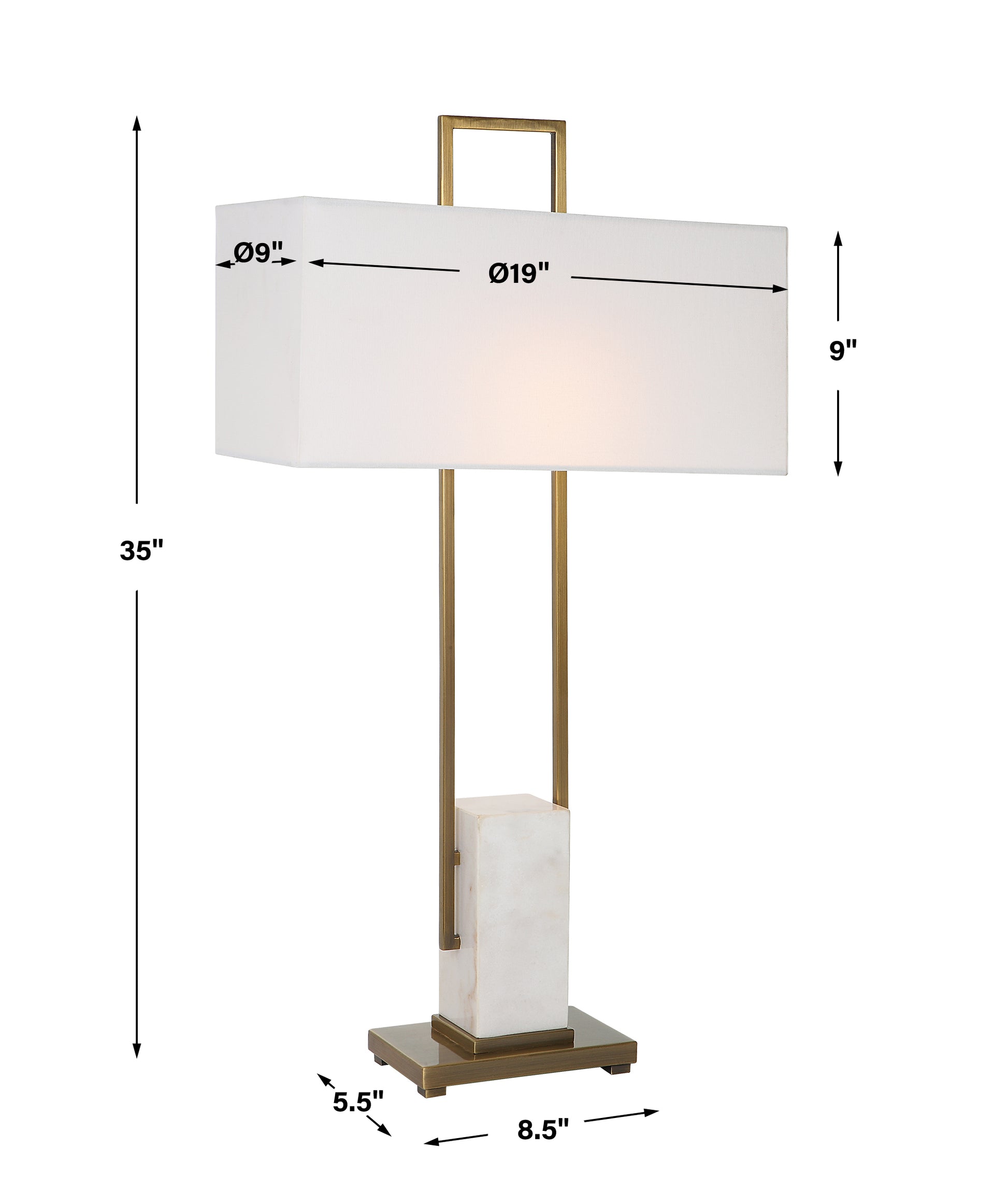 Uttermost Column White Marble Table Lamp | Table Lamps | Modishstore - 3