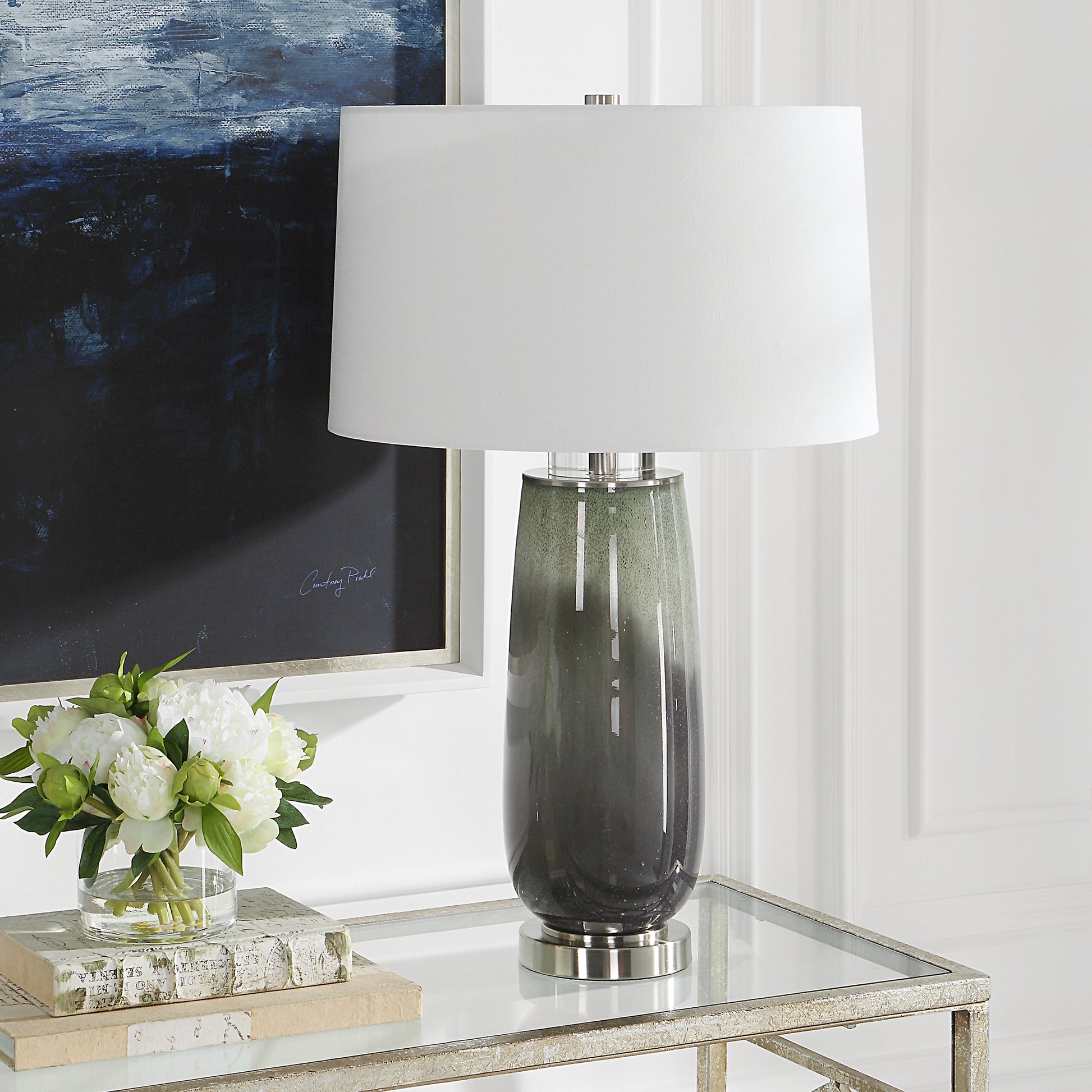 Uttermost Campa Gray-Blue Table Lamp | Table Lamps | Modishstore - 4