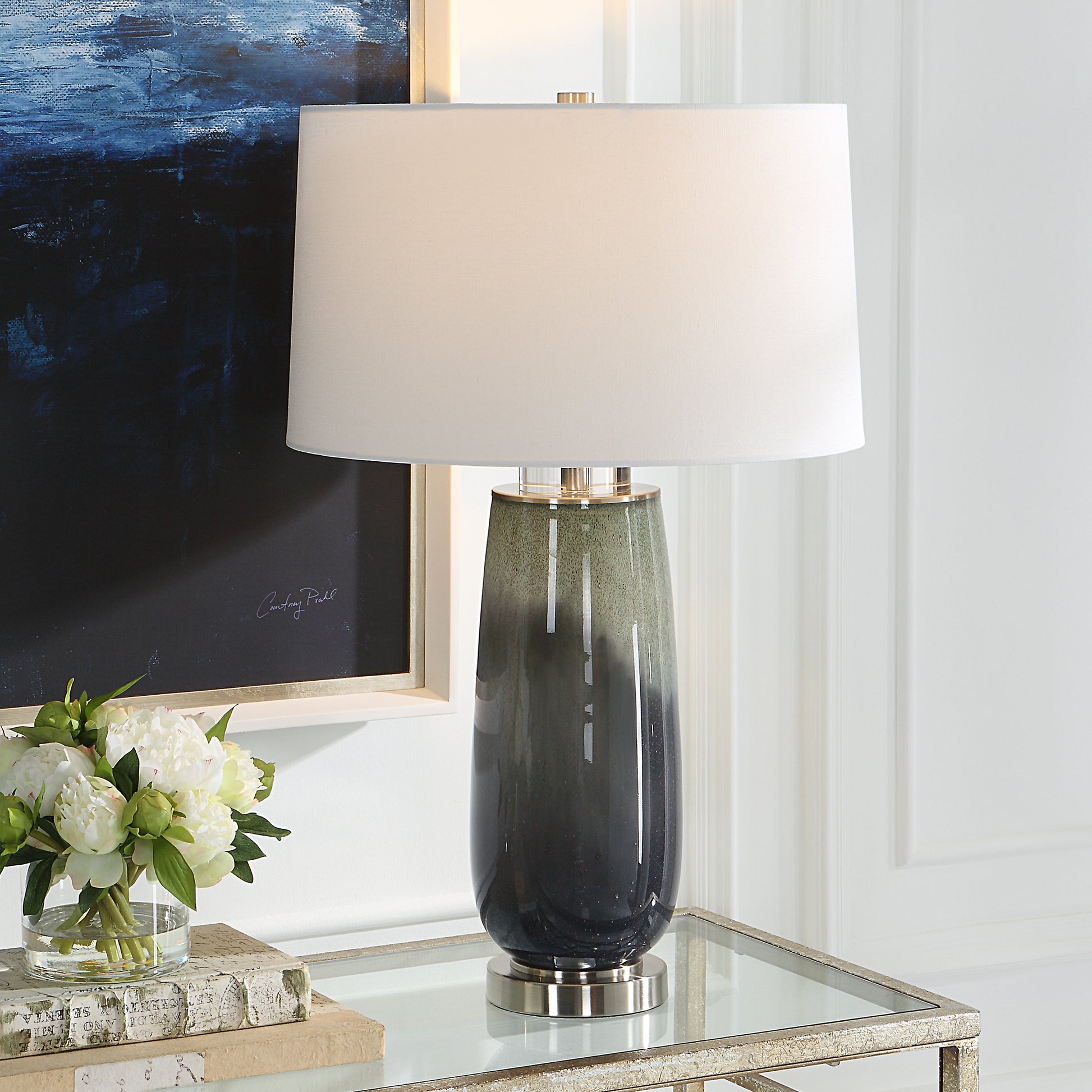 Uttermost Campa Gray-Blue Table Lamp | Table Lamps | Modishstore