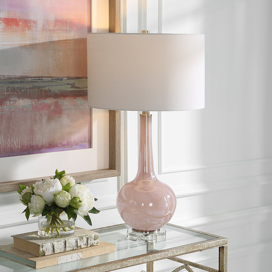 Uttermost Rosa Pink Glass Table Lamp | Table Lamps | Modishstore