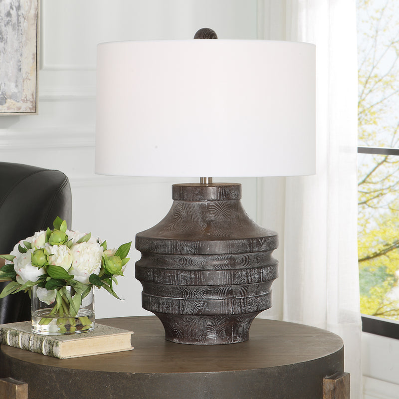 Uttermost Timber Carved Wood Table Lamp | Table Lamps | Modishstore