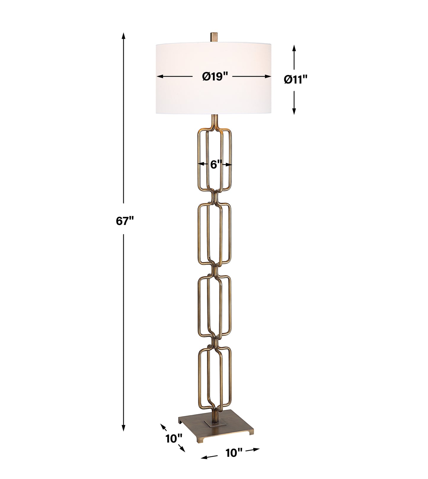 Uttermost Link Brushed Gold Floor Lamp | Floor Lamps | Modishstore - 3