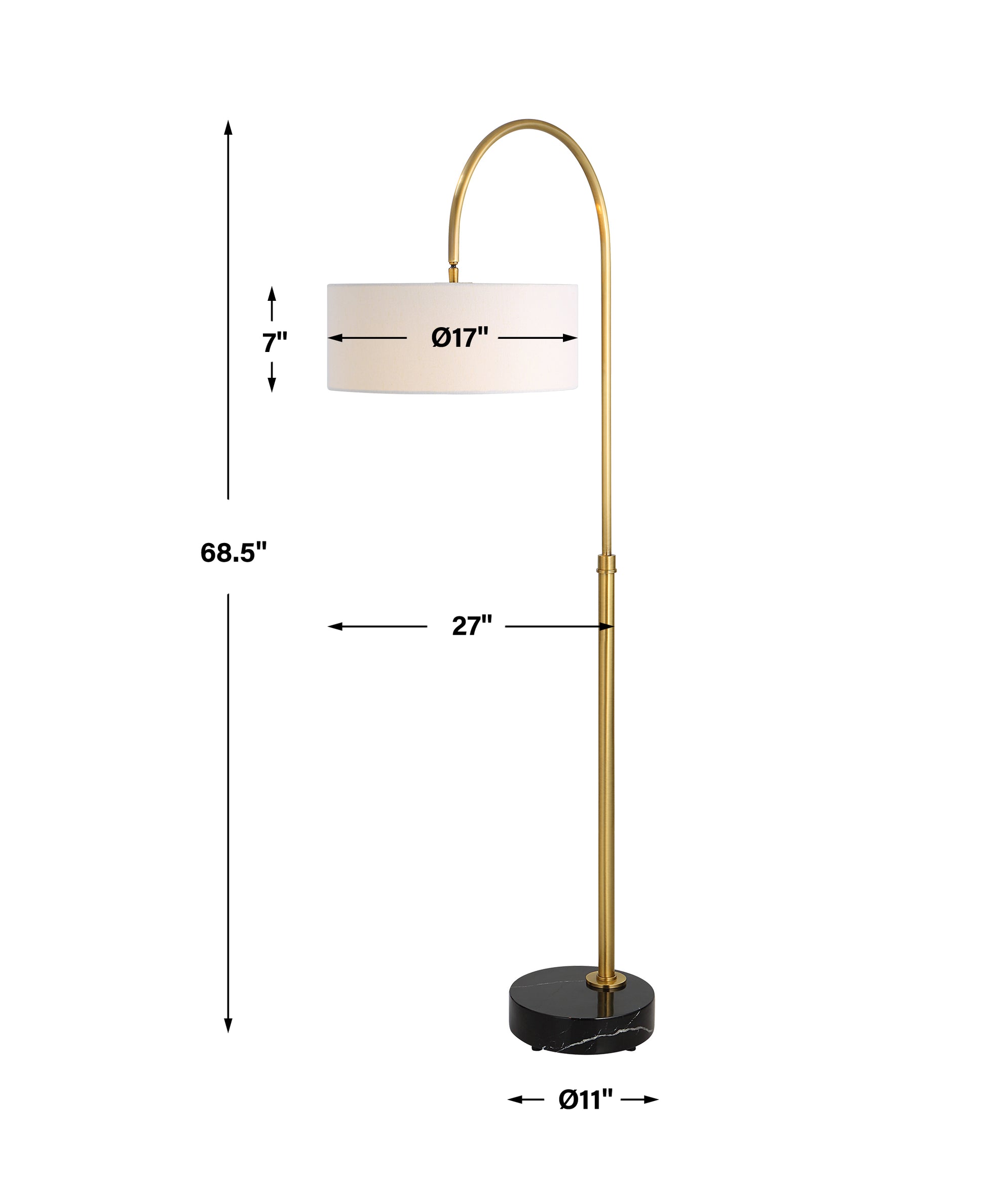 Uttermost Huxford Brass Arch Floor Lamp | Floor Lamps | Modishstore - 3
