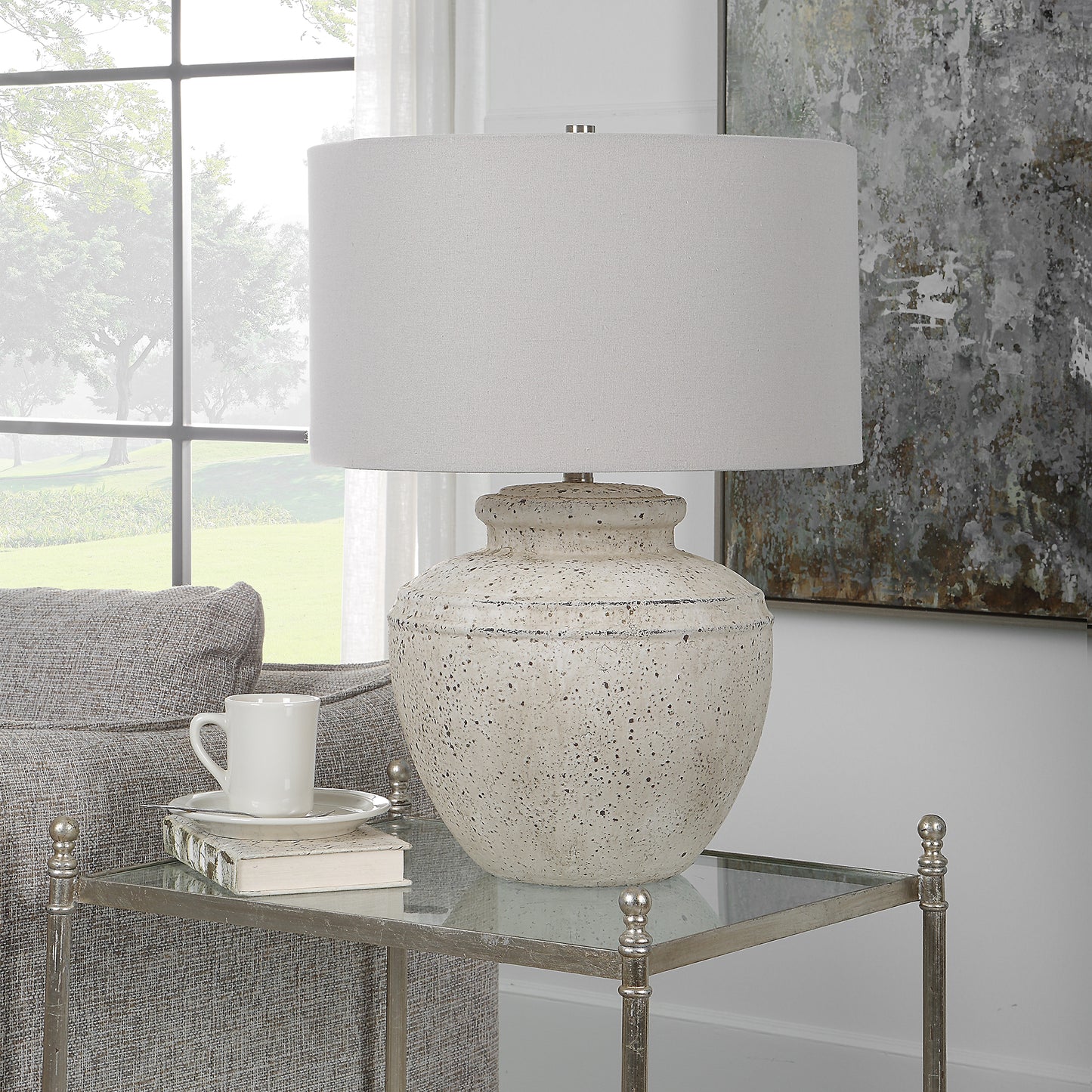 Uttermost Artifact Aged Stone Table Lamp | Table Lamps | Modishstore - 4