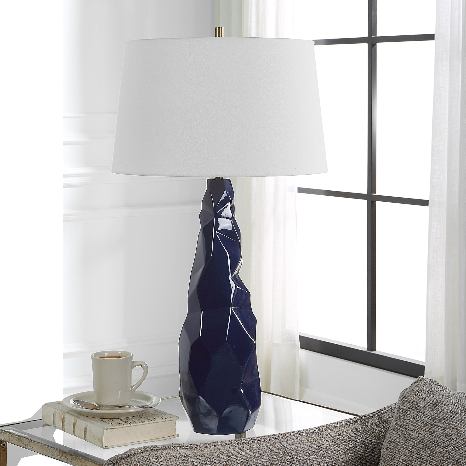 Uttermost Kavos Geometric Blue Table Lamp | Table Lamps | Modishstore - 4