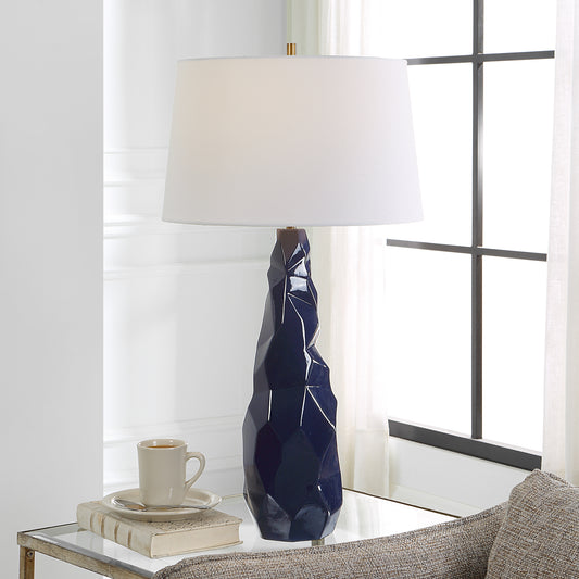 Uttermost Kavos Geometric Blue Table Lamp | Table Lamps | Modishstore