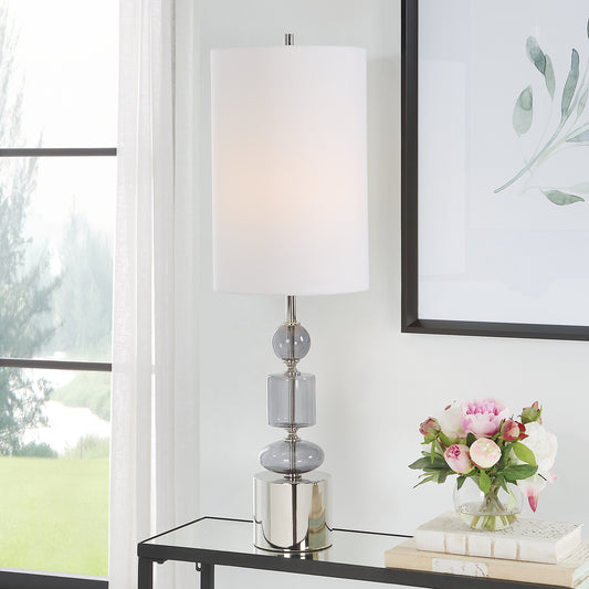 Uttermost Stratus Gray Glass Buffet Lamp | Table Lamps | Modishstore