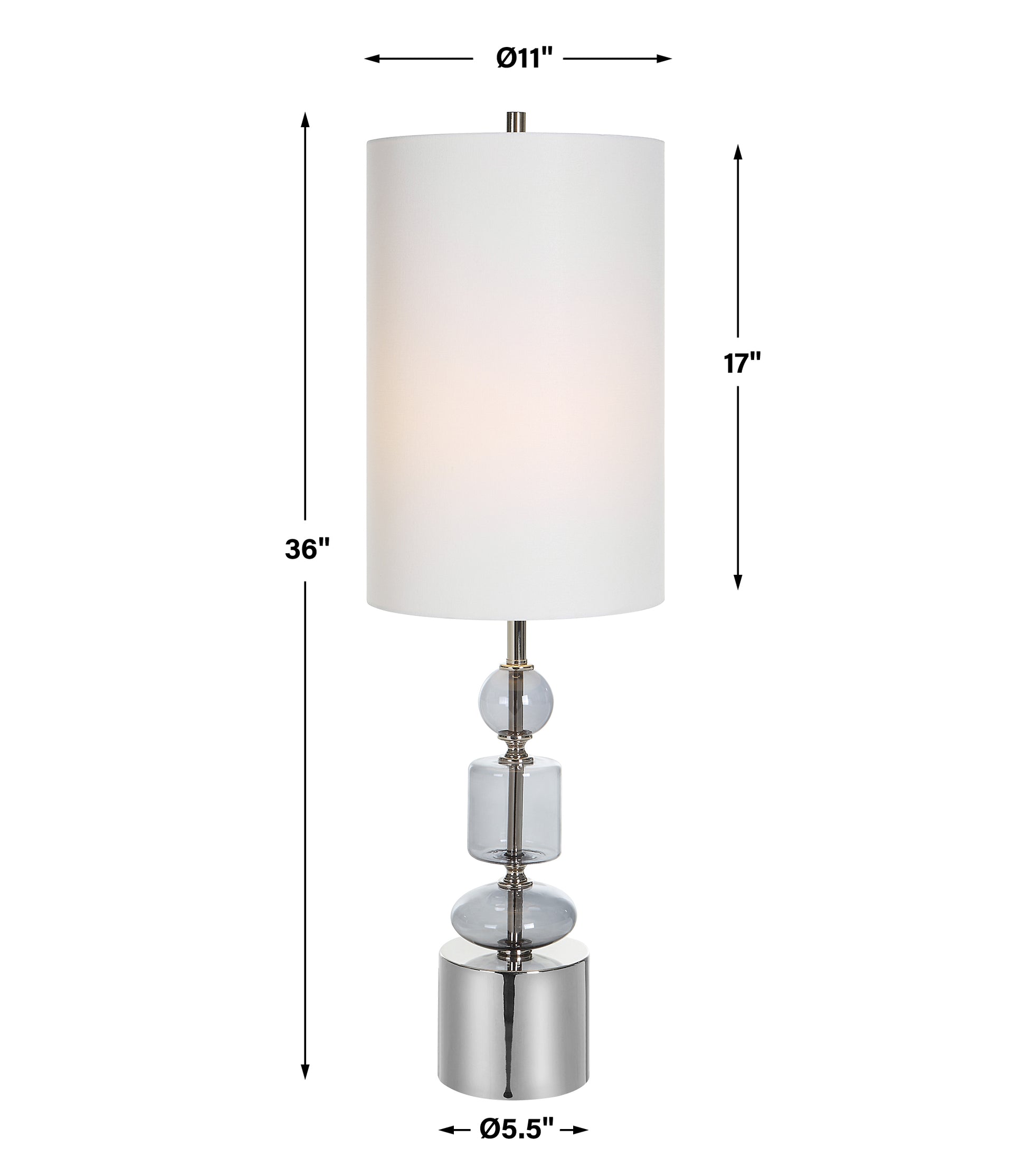 Uttermost Stratus Gray Glass Buffet Lamp | Table Lamps | Modishstore - 3