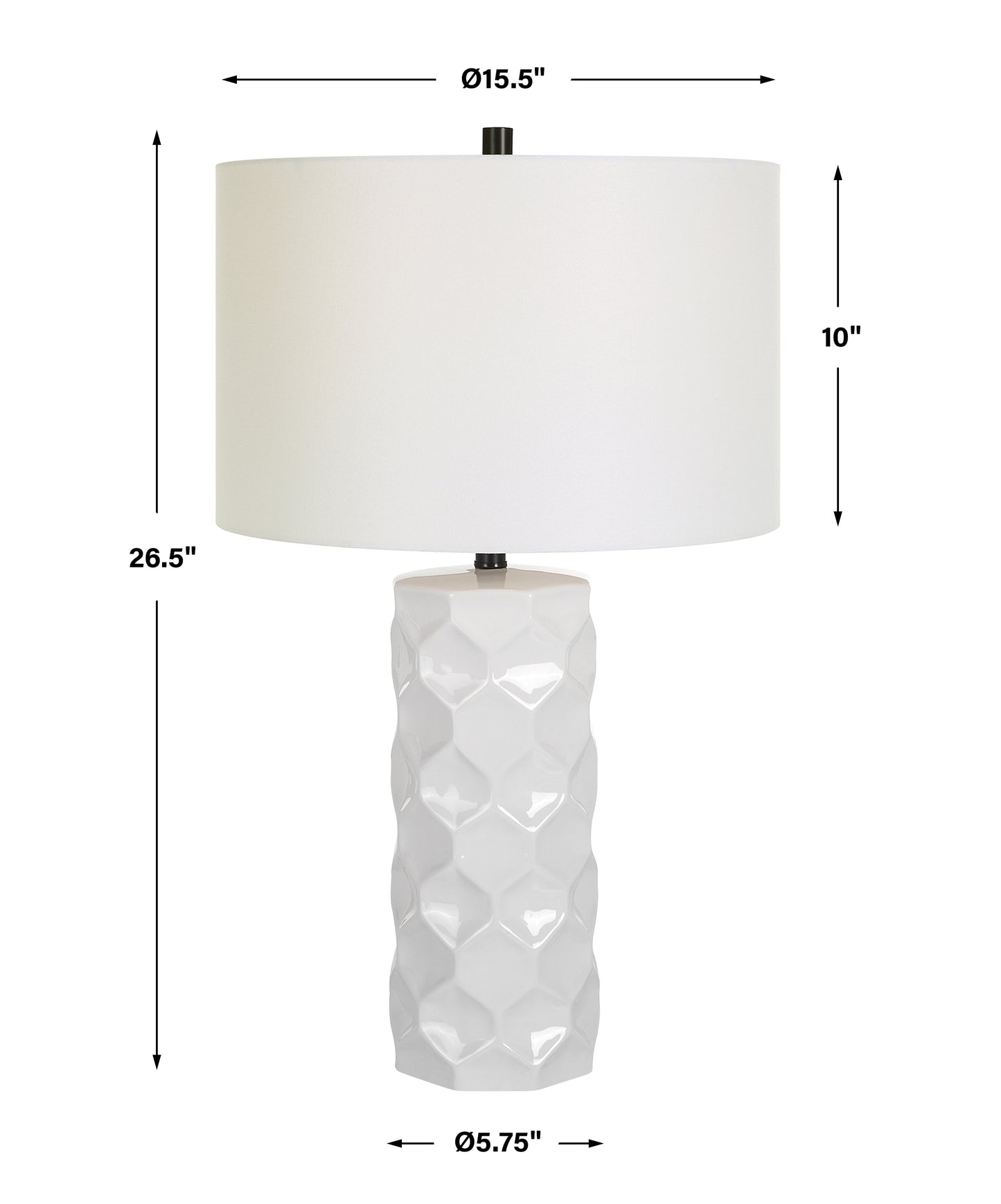 Uttermost Honeycomb White Table Lamp | Table Lamps | Modishstore - 3