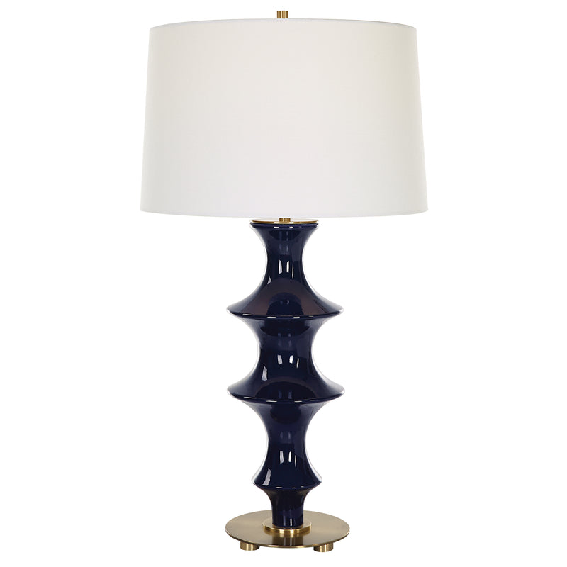 Uttermost Coil Sculpted Blue Table Lamp | Table Lamps | Modishstore