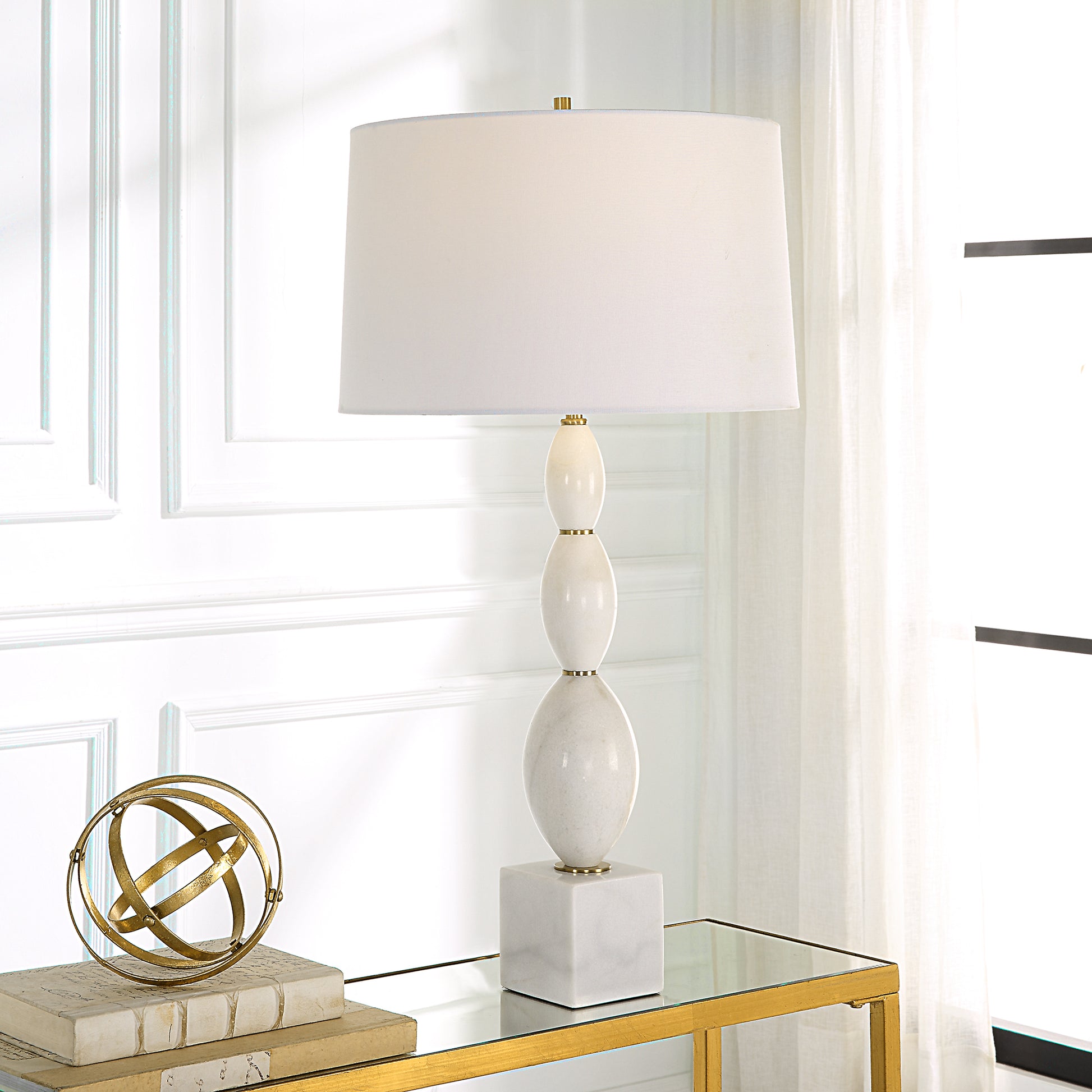 Uttermost Regalia White Marble Table Lamp | Table Lamps | Modishstore