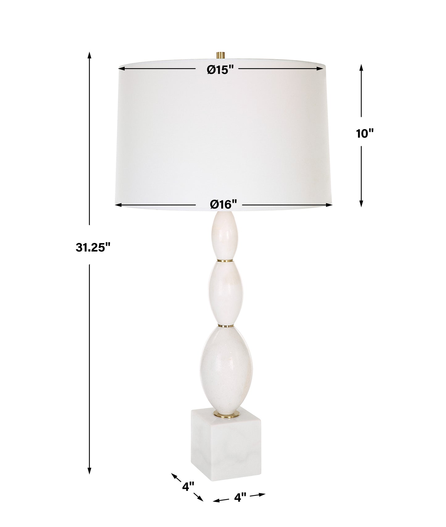 Uttermost Regalia White Marble Table Lamp | Table Lamps | Modishstore - 3
