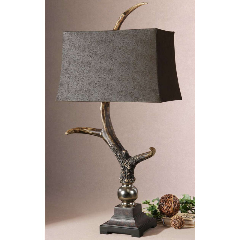 Uttermost Stag Horn Dark Shade Table Lamp | Table Lamps | Modishstore