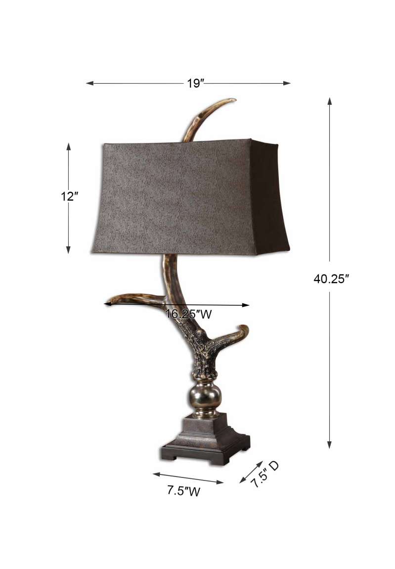 Uttermost Stag Horn Dark Shade Table Lamp | Table Lamps | Modishstore - 3