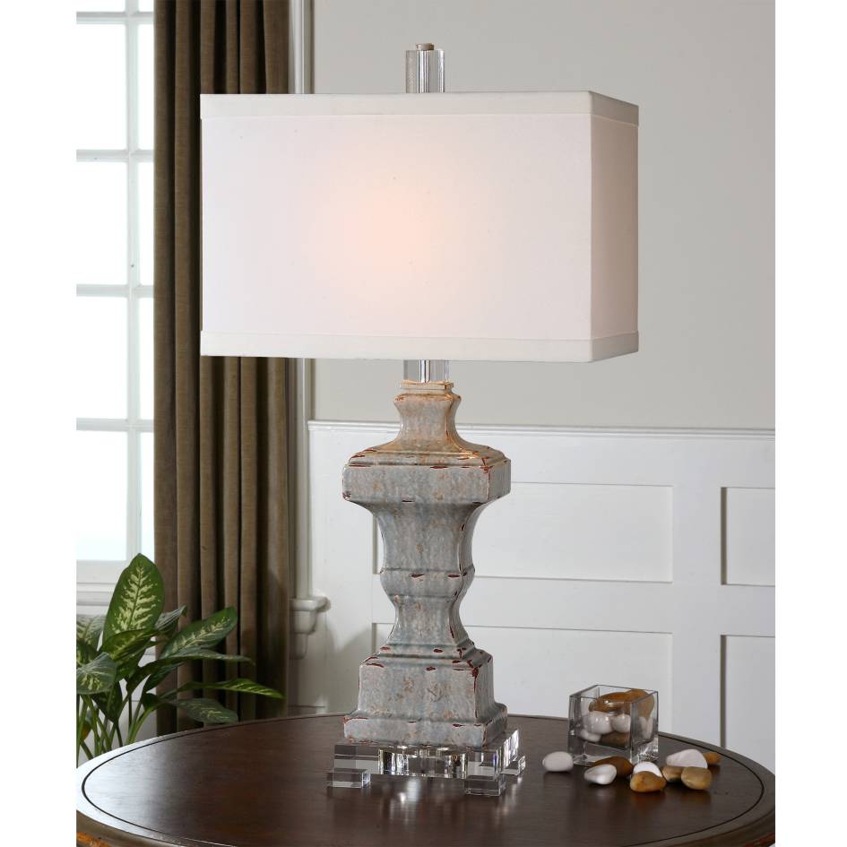 Uttermost San Marcello Blue Glaze Lamp | Modishstore | Table Lamps