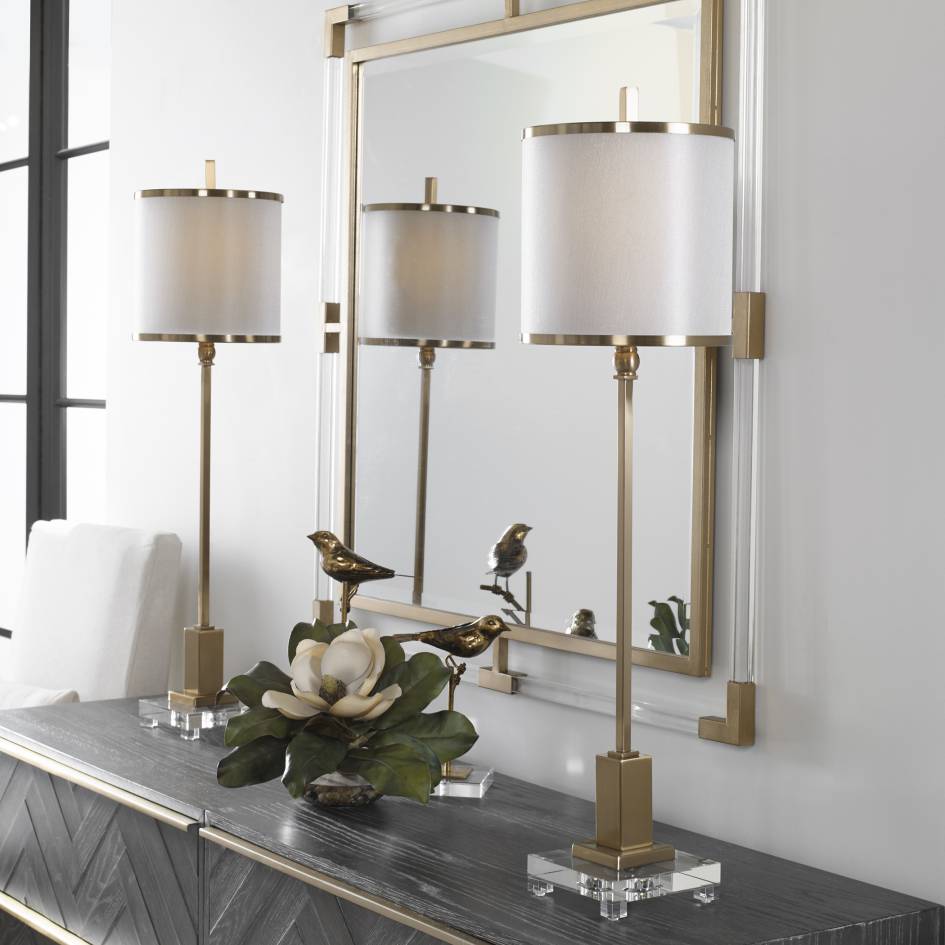 Uttermost Villena Brass Buffet Lamp | Modishstore | Table Lamps