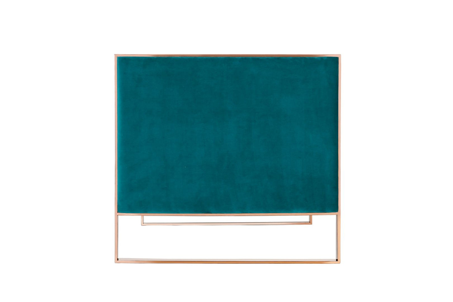 Manhattan Comfort Trillium 57.48 in. Aqua Blue and Rose Gold Velvet 2-Seater Loveseat | Loveseats | Modishstore-3