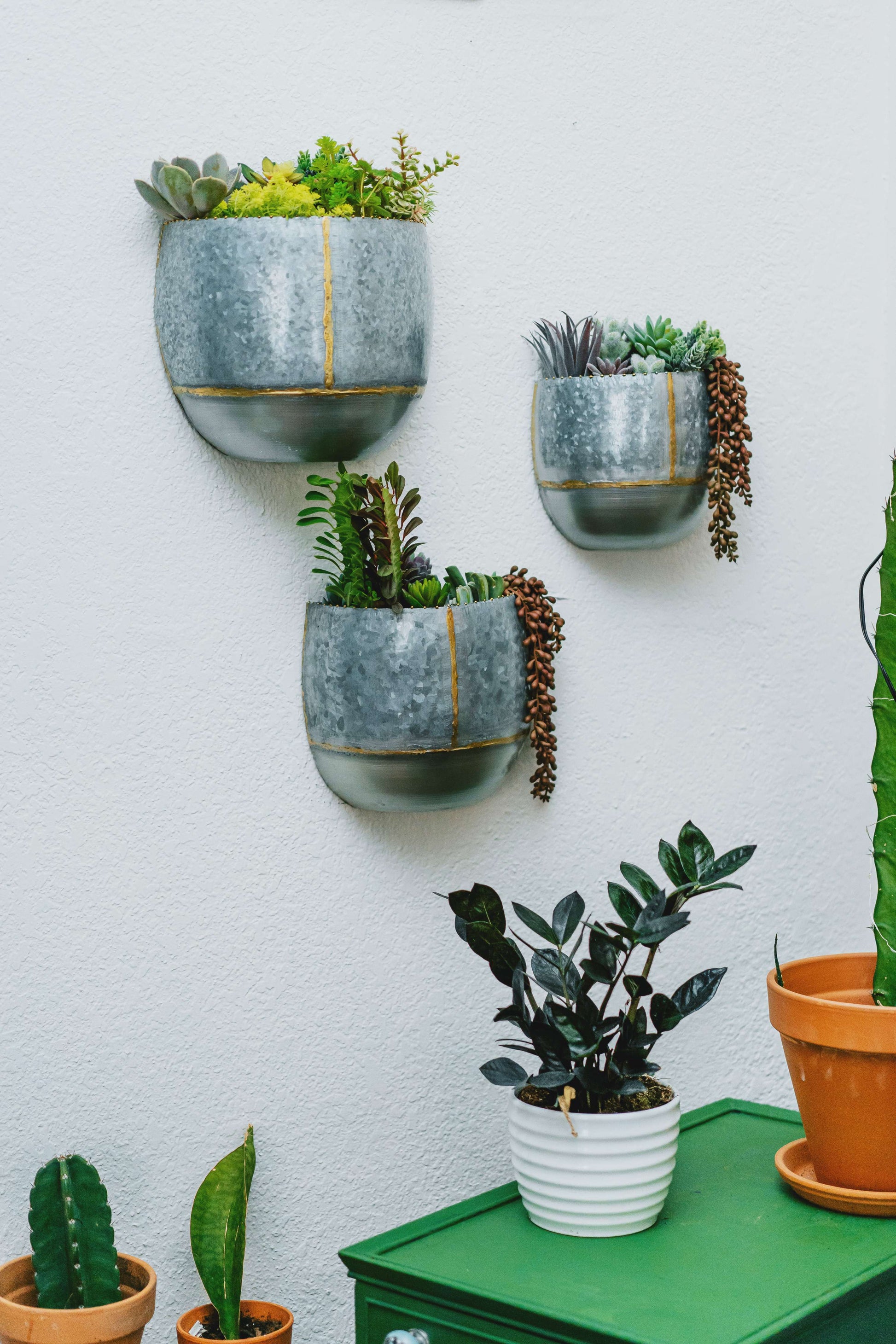 indoor plant pots wall hanging Briza Pocket Wall Hanging or Tabletop Planters, Set of 3 by Artisan Living