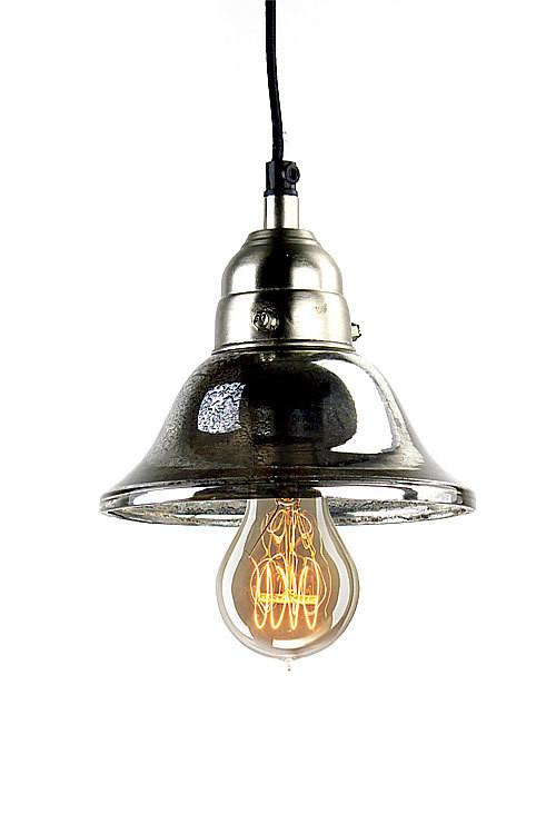 Vagabond Vintage Bell Shaped Mercury Glass Lamp | Modishstore | Pendant Lamps