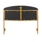 Lindsey Contemporary/Glam Queen Headboard in Gold Steel and Black Velvet By LumiSource | Headboards | Modishstore - 6