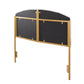 Lindsey Contemporary/Glam Queen Headboard in Gold Steel and Black Velvet By LumiSource | Headboards | Modishstore - 12