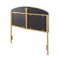 Lindsey Contemporary/Glam Queen Headboard in Gold Steel and Black Velvet By LumiSource | Headboards | Modishstore - 19