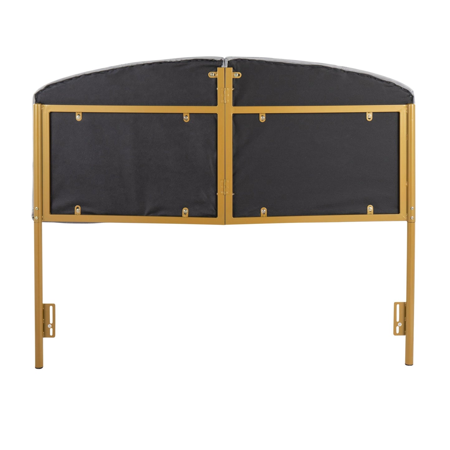 Lindsey Contemporary/Glam Queen Headboard in Gold Steel and Black Velvet By LumiSource | Headboards | Modishstore - 20