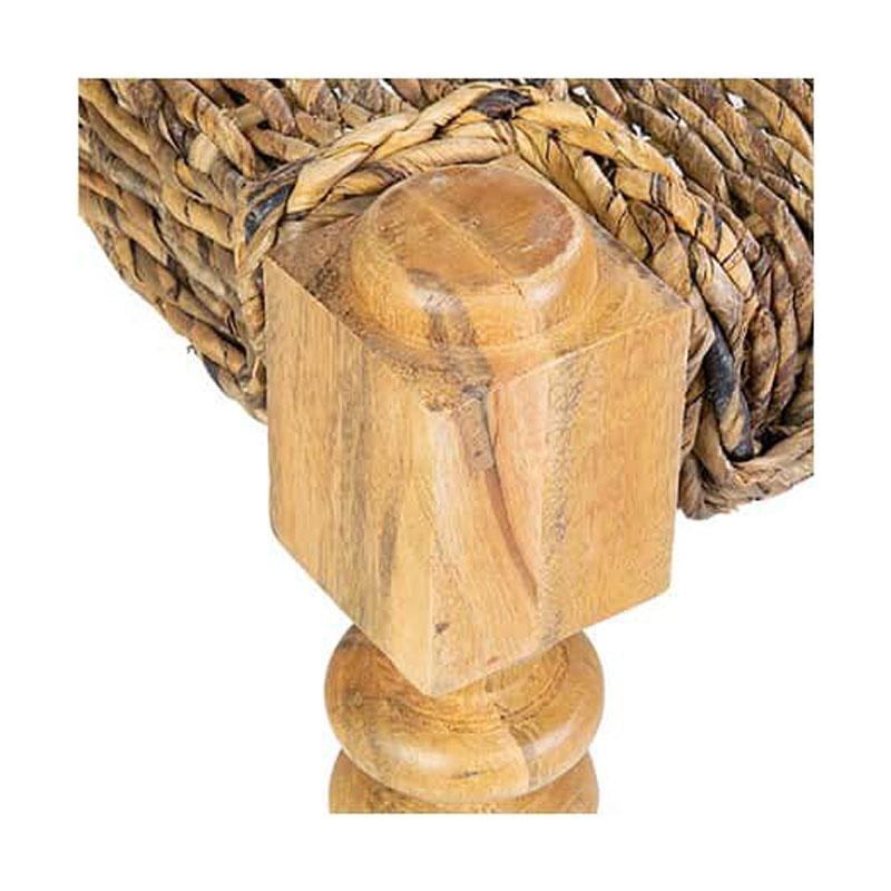 Lisbon Acacia Wood/Rattan Bench (K/D) - Natural Abaca by Jeffan | Benches | Modishstore - 6