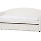 baxton studio london modern and contemporary white faux leather arched back sofa twin daybed with roll out trundle guest bed | Modish Furniture Store-2