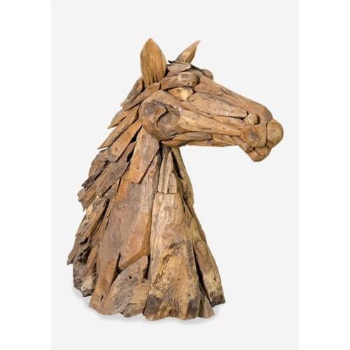 Recycled Teakwood Horse Head Trophy Decor | Trophy Head | Modishstore