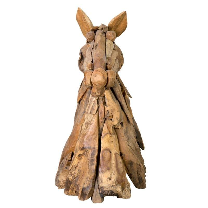 Recycled Teakwood Horse Head Trophy Decor | Trophy Head | Modishstore - 2