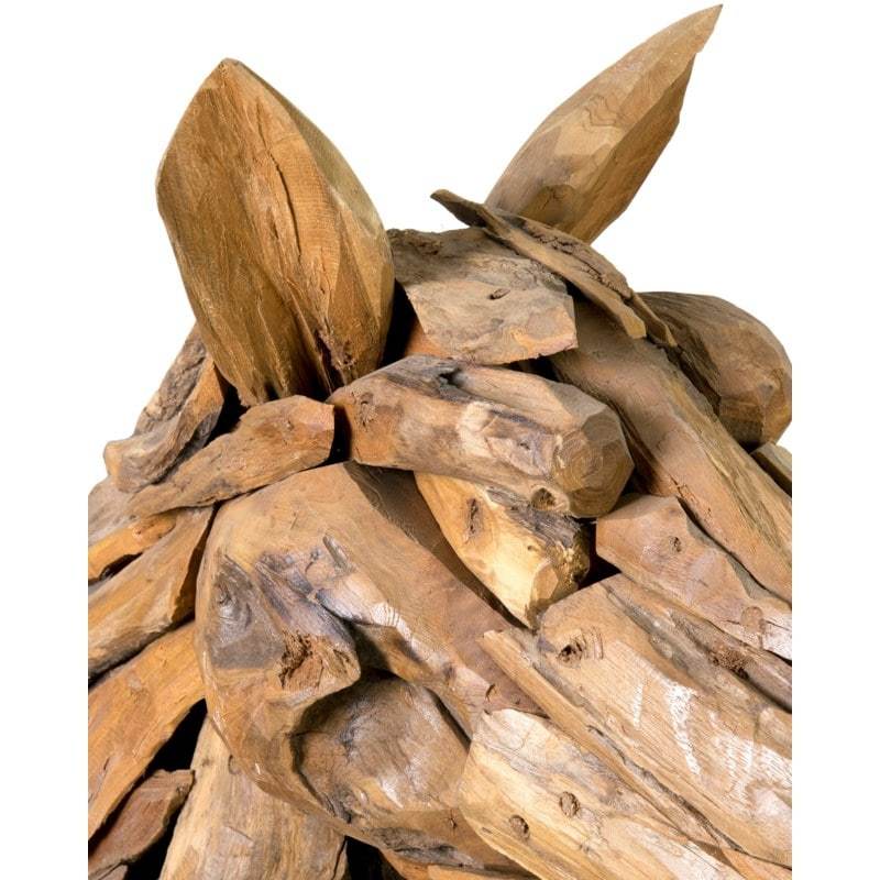 Recycled Teakwood Horse Head Trophy Decor | Trophy Head | Modishstore - 3
