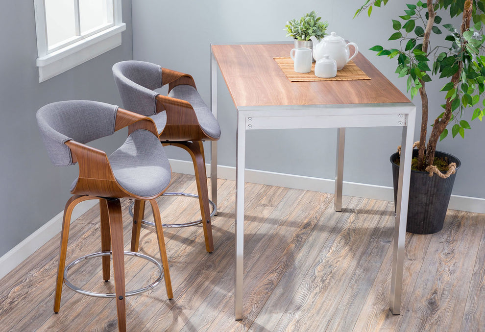 LumiSource Curvini 24'' Counter Stool - Set of 2 | Modishstore | Counter Stools-19