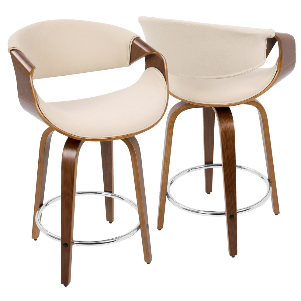 LumiSource Curvini 24'' Counter Stool - Set of 2 | Modishstore | Counter Stools-2
