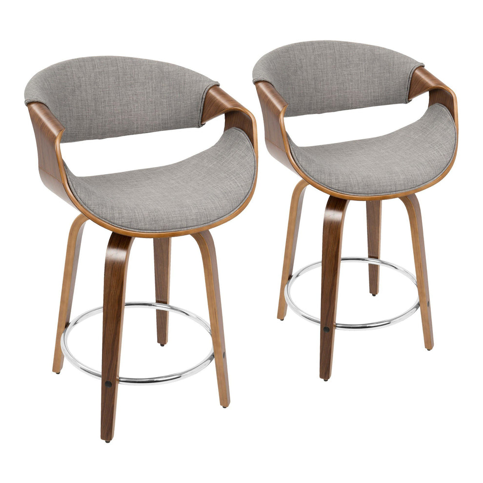 LumiSource Curvini 24'' Counter Stool - Set of 2 | Modishstore | Counter Stools-3
